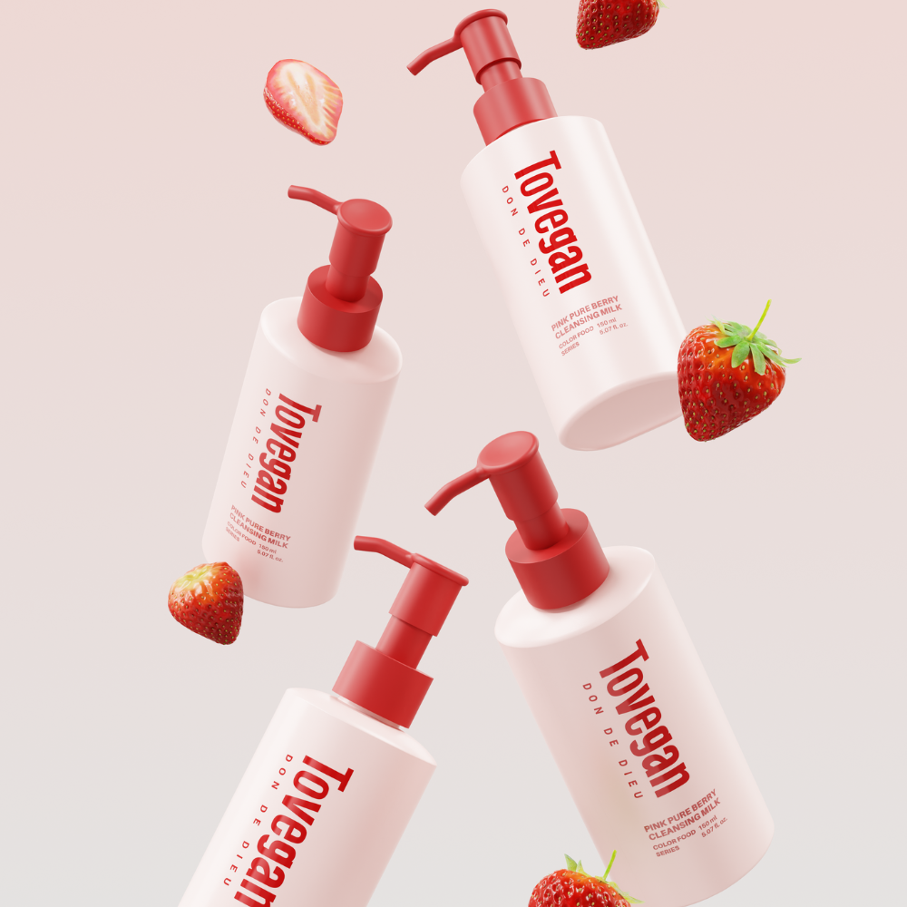 Tovegan Colorfood Series Pink Pure Berry Cleansing Milk
